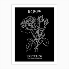 Roses Sketch 39 Poster Inverted Art Print