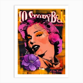 Marilyn Monroe Purple Flower Art Print