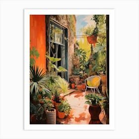 Patio With Potted Plants Art Print