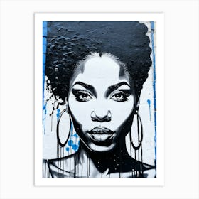 Graffiti Mural Of Beautiful Black Woman 149 Art Print