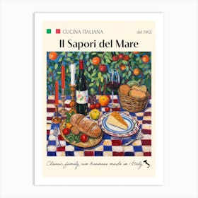 Il Sapori Del Mare Trattoria Italian Poster Food Kitchen Art Print