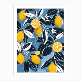 Lemons On A Branch 2 Art Print