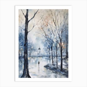 Winter City Park Painting Battersea Park London 2 Art Print