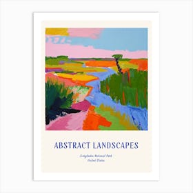 Colourful Abstract Everglades National Park Usa 4 Poster Blue Art Print