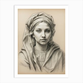 Portrait Of A Young Woman Art Print