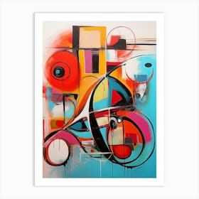 Abstract Modern Cubism Colorful Style Painting 7 Art Print