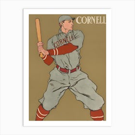 Cornell Baseball Player Art Print
