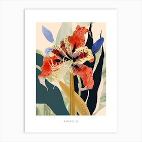 Colourful Flower Illustration Poster Amaryllis 2 Art Print