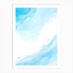 Blue Ocean Wave Watercolor Vertical Composition 38 Art Print