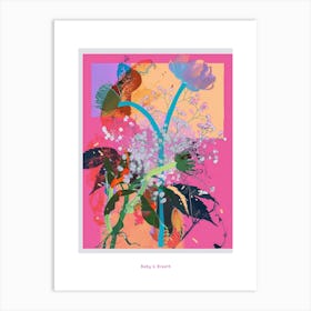 Baby S Breath 3 Neon Flower Collage Poster Art Print