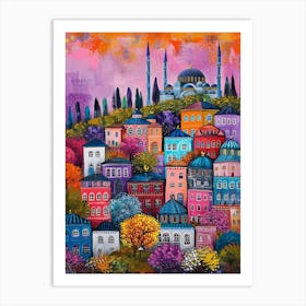 Kitsch Colourful Istanbul 2 Art Print