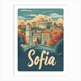 Aihrgdesign A Retro Travel Poster For Sofia 2 Art Print