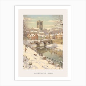 Vintage Winter Poster Durham United Kingdom 2 Art Print