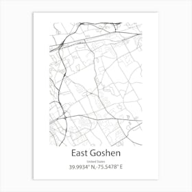 East Goshen,United States Minimalist Map Art Print