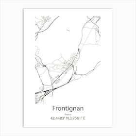 Frontignan,France Minimalist Map Art Print