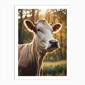 Cow In The Forest Art Print
