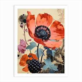Surreal Florals Poppy 3 Flower Painting Art Print