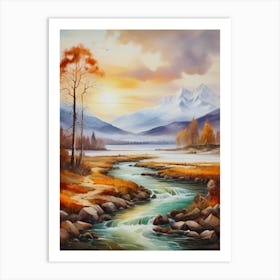 Sunset By The River 5 Art Print