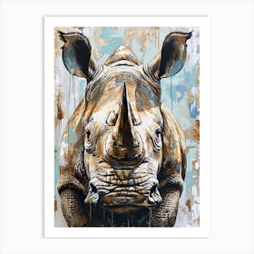 Watercolour Rhino 4 Art Print