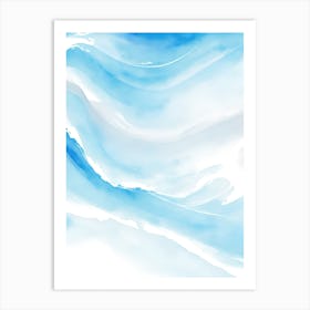 Blue Ocean Wave Watercolor Vertical Composition 127 Art Print