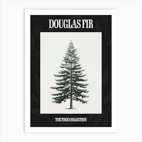 Douglas Fir Tree Pixel Illustration 3 Poster Art Print