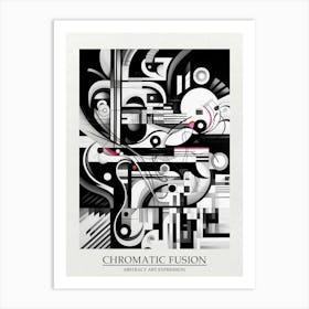 Chromatic Fusion Abstract Black And White 4 Poster Art Print