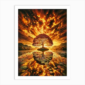 Golden Tree Of Life Art Print