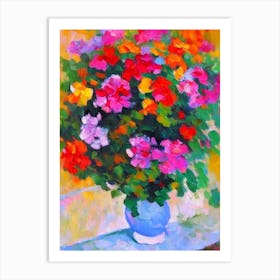 Nemesia Floral Abstract Block Colour 2 1 Flower Art Print