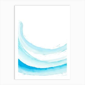 Blue Ocean Wave Watercolor Vertical Composition 2 Art Print