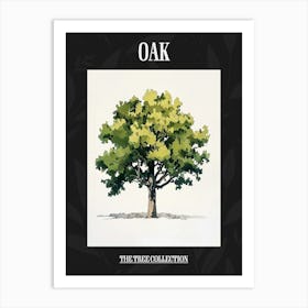 Oak Tree Pixel Illustration 2 Poster Art Print
