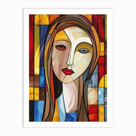 Stained Glass Of A Woman Art Print