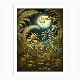 Golden Jungle At Night Art Print