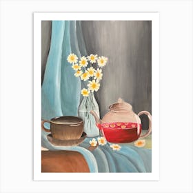 Tea And Flowers Art Print