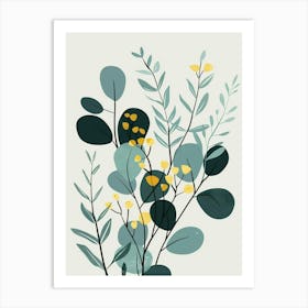 Eucalyptus Tree Illustration Flat 1 Art Print