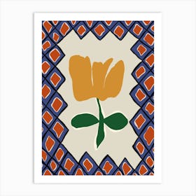 Petal plaid playtime II Art Print