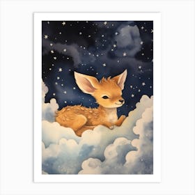 Baby Deer 6 Sleeping In The Clouds Art Print