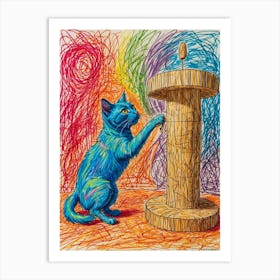 Blue Cat 1 Art Print