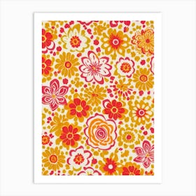 Inca Lily Floral Print Warm Tones 1 Flower Art Print