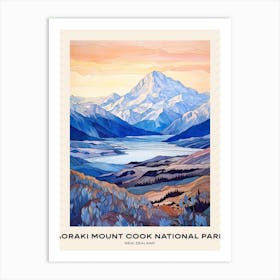 Aoraki Mount Cook National Park New Zealand 3 Poster Art Print