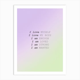 Affirmations Gradient 2 Art Print