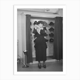 Untitled Photo, Possibly Related To Model Trying On Hat For A Buyer, New York City Showroom, Jersey 3 Art Print