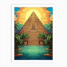 Great Pyramid Of Giza Pixel Art 1 Art Print