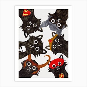 Super Cats Unite Art Print