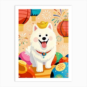 Celebrate the Chinese New Year with Samoyed Affiche