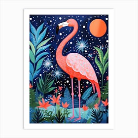 Pink Flamingo, Matisse Inspired 3 Art Print