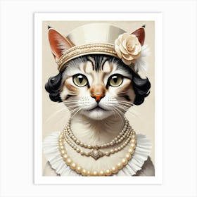 portrait of a cat from the 19th century 1 Art Print