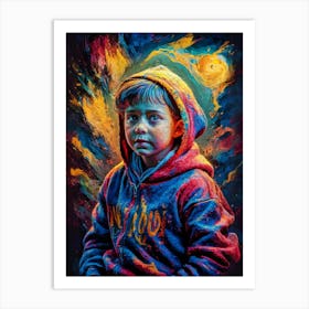 Boy In Hoodie Art Print