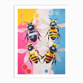 Vivid Bees Pop Art Inspired 2 Art Print