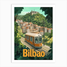 Aihrgdesign A Mid Century Modern Travel Poster For Bilbao Sho E406e6e3 1133 4345 A7b6 186a453c5882 1 Art Print