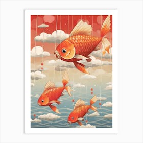 Carp Streamers Japanese Kitsch 3 Art Print